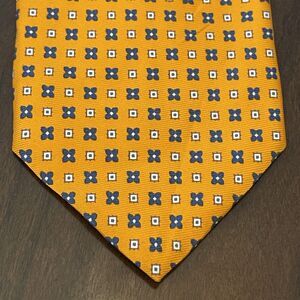 Frangi Orange Blue 100% Silk Men’s Neck Tie Made In Italy
